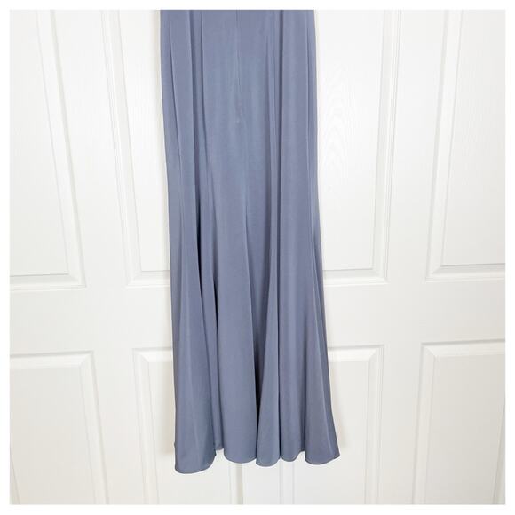 Jenni Yoo Collection Aniston Hydrangea Spaghetti Strap Gown Lined - Picture 7 of 11